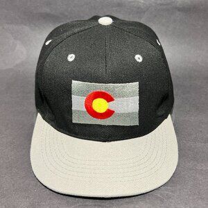 Colorado State Flag Snap Back Hat Cap ULURU Black Travel Vacation Souvenir Mens